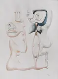 Jules Perahim, Dialog, creioane colorate pe hârtie