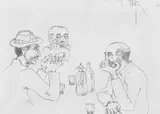 Șpriț de vară by Constantin Piliuță, 1997, tuș pe hârtie, sold Apr 2021