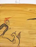 Anima VI by Sorin Ilfoveanu, 2019, acrilic pe hârtie maruflată pe carton, sold Apr 2021