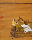 Anima XV by Sorin Ilfoveanu, 2019, acrilic pe hârtie maruflată pe carton, sold Apr 2021