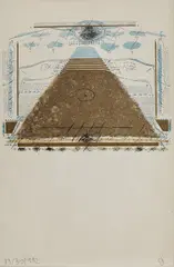 Piramidă by Sorin Dumitrescu, 1992, litografie, offered Apr 2021