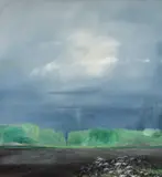 Ștefan Câlția, Zi cu ploaie, 2019, ulei pe pânză