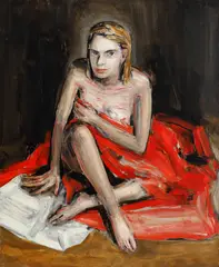 Constantin Pacea, La pozat, 1997, ulei pe pânză