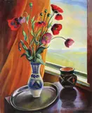 Maci by Carol Hübner, 1939, ulei pe pânză, sold Mar 2021