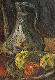 Natură statică cu pere by Rudolf Schweitzer–Cumpăna, ulei pe carton, sold Mar 2021