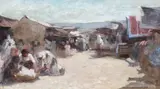 Târg la Câmpulung by Nicolae Vermont, 1906, ulei pe pânză, sold Mar 2021