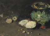 Eustațiu Stoenescu, Natură statică cu ouă, usturoi și cană