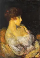 Melancolie by Mihail Simonidy, ulei pe lemn, sold Mar 2021