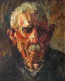 Fruntașul satului by Rudolf Schweitzer–Cumpăna, ulei pe carton, sold Mar 2021