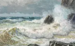 Dimitrie Știubei, Mare înspumată, 1962, ulei pe pânză