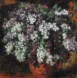 Liliac by Octav Băncilă, ulei pe pânză, sold Mar 2021