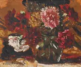 Bujori by Octav Băncilă, ulei pe pânză, sold Mar 2021