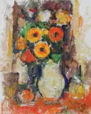 Ion Musceleanu, Anemone, 1995, ulei pe carton