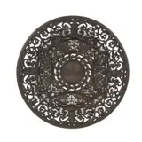 Fonderia Imperiala Berlin, Platou cu hipocampi și rozetă centrală, design Karl Friedrich Schinkel, ediție originală, sec. XIX, piesă de colecție, aliaj feros