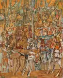 Georgeta Năpăruș, Bătălia de la San Romano, 1986, ulei pe pânză