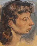 Corneliu Baba, Țuca, 1953, creioane colorate, acuarelă și ulei pe carton