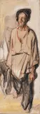Corneliu Baba, Studiu pentru Răscoala, 1952, cărbune, ceracolor și accente de tempera pe hârtie lipită pe carton