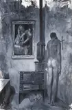 Paul Baraka Marat, Wade in the Water, 2020, ulei pe pânză