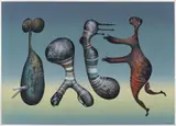 Jules Perahim, Îmbrățișări, 1972, guașă, tempera și creioane colorate pe hârtie