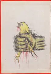 Fragile by Sasha Robert Bandi, creion și creioane colorate pe hârtie lipită pe copertă, sold Feb 2021