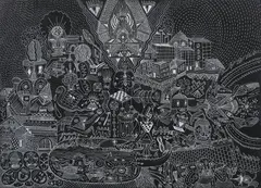 City by Raid, acrilic pe pânză, sold Feb 2021