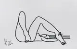 Horaţiu Mălăele, Nud, 2020, serigrafie pe pânză