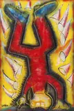 Dumitru Gorzo, Spânzuratul, 2004, acrilic și alchidic pe panou de lemn de tei sculptat