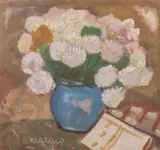 Natură statică cu flori by Ion Popescu Negreni, ulei pe carton, offered Feb 2021
