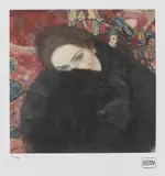 Gustav Klimt, Doamna cu manșon de blană, cromolitografie
