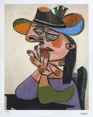 Pablo Picasso, Doamna cu pălărie, cromolitografie