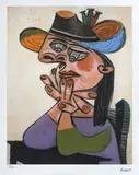 Doamna cu pălărie by Pablo Picasso, cromolitografie, sold Feb 2021