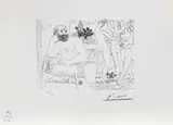 Artistul și cele 3 grații by Pablo Picasso, litografie, sold Feb 2021