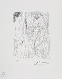 Sculptorul și modelul by Pablo Picasso, litografie, sold Feb 2021