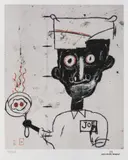Jean-Michel Basquiat, Ochi și ouă, cromolitografie