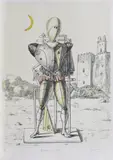 Trubadur cu lună by Giorgio de Chirico, cromolitografie, sold Feb 2021