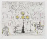 Salvador Dalí, Place de Furstenberg, gravură colorată