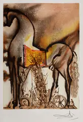 Salvador Dalí, Calul troian, cromolitografie