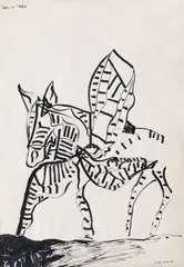 Arnold Daghani, Animal mitologic, peniță pe hârtie