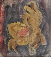 Ioan Gânju, Scenă mitologică, acuarelă pe hârtie