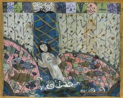 Mihaela Bedivan, Pescarul, tempera pe sticlă
