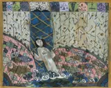 Mihaela Bedivan, Pescarul, tempera pe sticlă