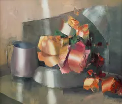 Flori by Georgeta Grabovschi, ulei pe pânză, sold Jan 2021