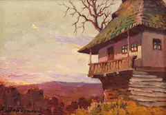 Amurg by Ion Doboşariu, ulei pe carton, sold Jan 2021