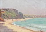 Stavru Tarasov, Plajă la Eforie Sud, ulei pe carton