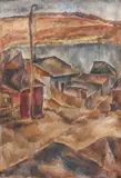 Peisaj dobrogean by Gheorghe (Ghiță) Popescu, ulei pe carton, sold Jan 2021