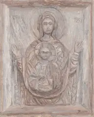 Ioana Bătrânu, Madona cu pruncul, 1999, ulei pe pânză