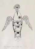 Pește cu aripi by Ștefan Câlția, 2020, serigrafie, sold Jan 2021
