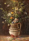 Flori de câmp by Dimitrie Florian, ulei pe carton, sold Jan 2021