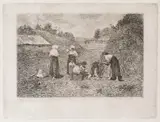Theodor Aman, Popas la munca câmpului, 1875, acvaforte