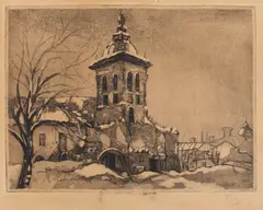 Iosif Rosenblut, Intrare la mănăstire, 1931, acvaforte și acvatintă